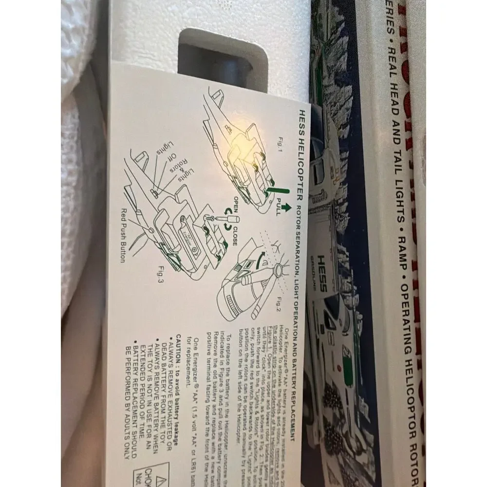 2006 Hess Toy Truck & Helicopter Gasoline Transport w/ Box Instructions